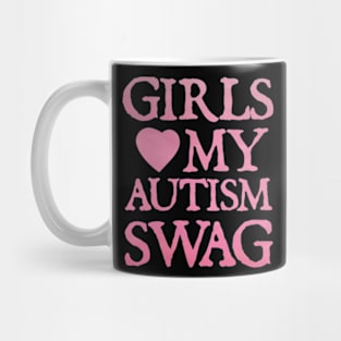 Girls Love My Autism Swag Funny Girls Heart Autism Awareness Mug